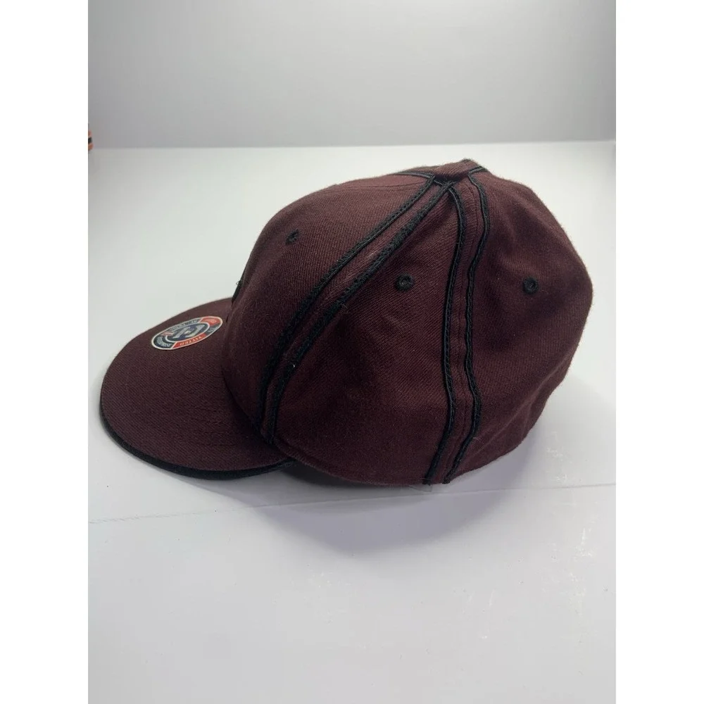 Cooperstown Collection MLB LA Dodgers Fitted Burgandy Hat  Size 7 1/8‎